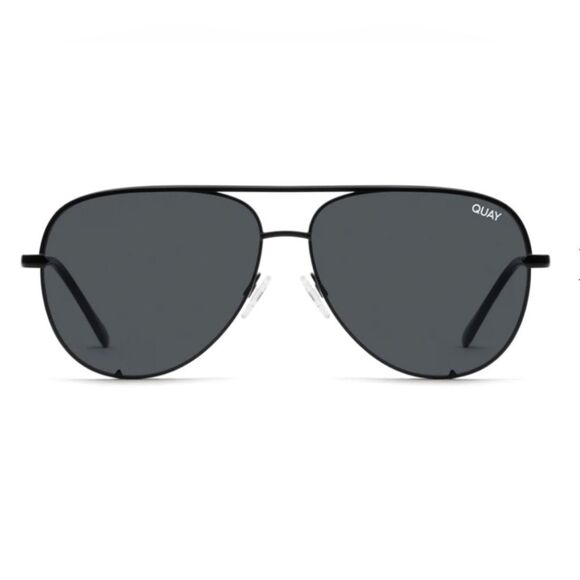 Quay NWT High Key mini polarized Black Smoke Sunglasses - Picture 1 of 3